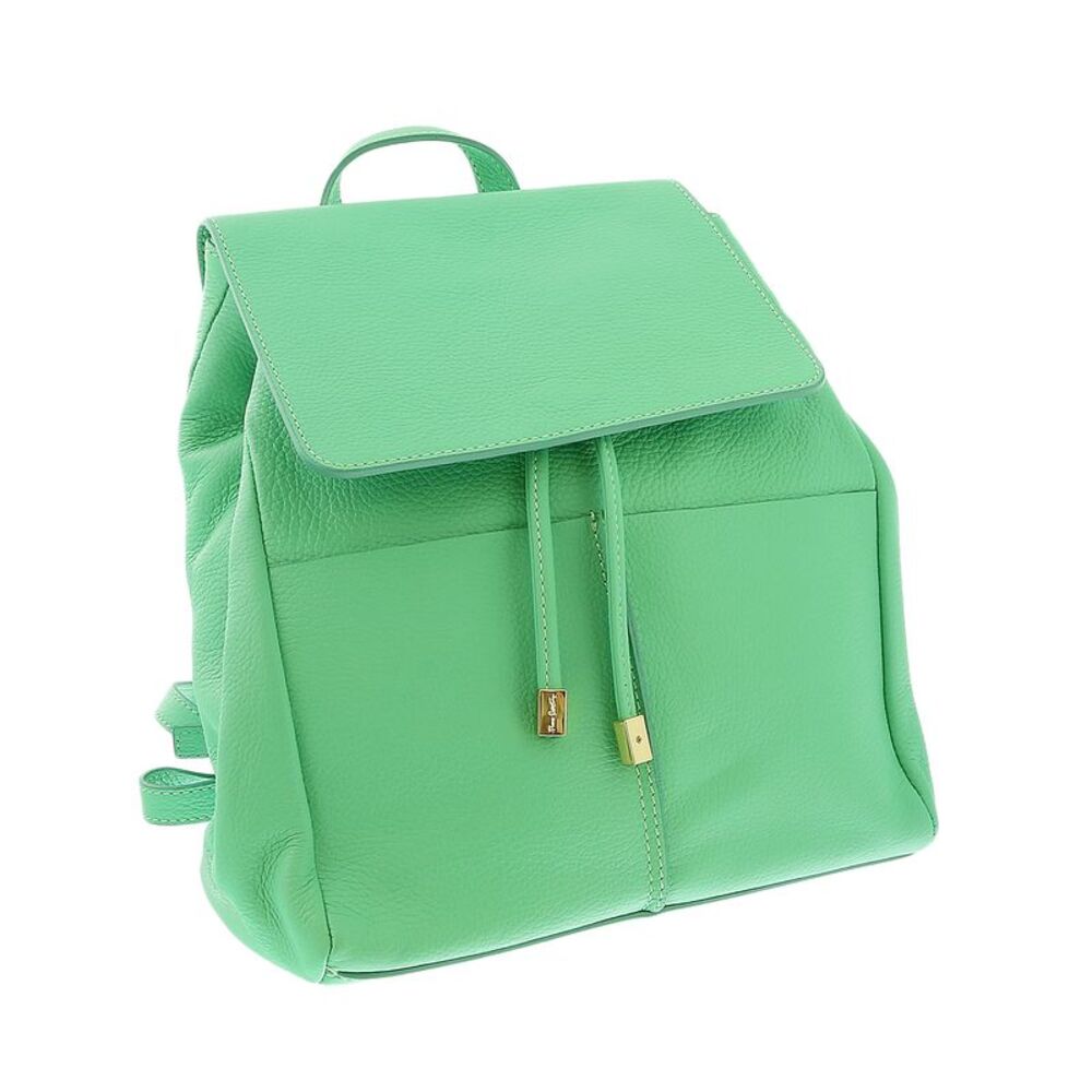 Pierre Cardin Green Leather Classic Medium Fashion Backpack